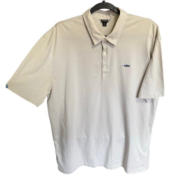 Patagonia Men's Sunshade Polo Shirt Tarpon Logo Short Sleeves Off White Size XL - Picture 3 of 10